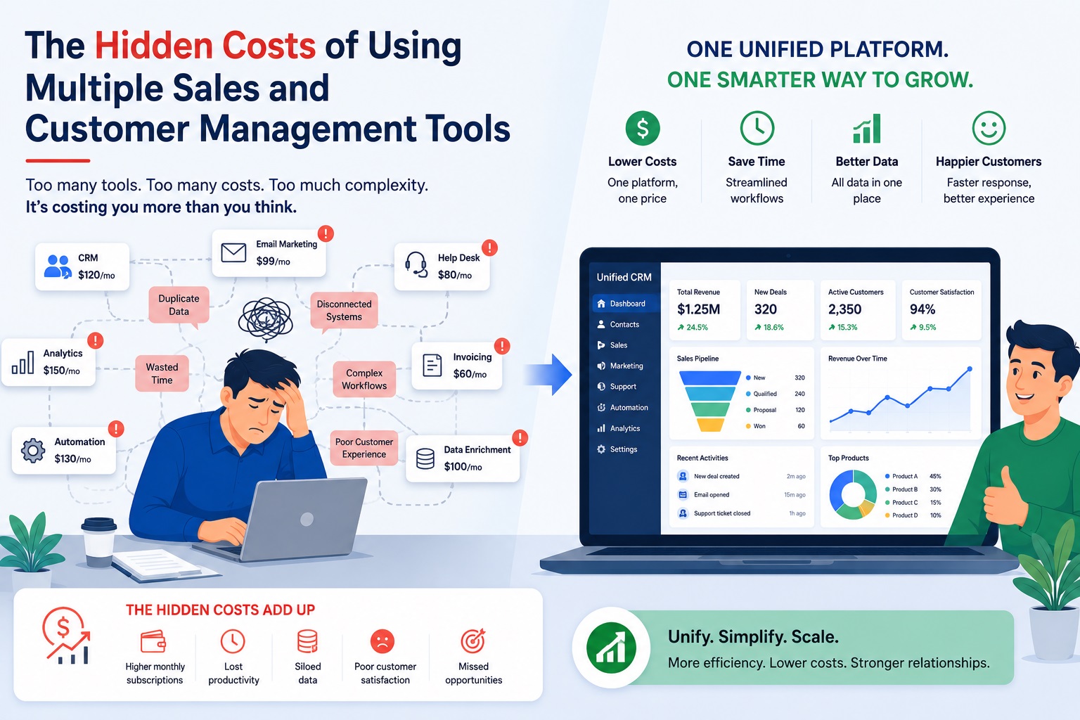 The Hidden Costs of Using Multiple Sales & CRM Tools